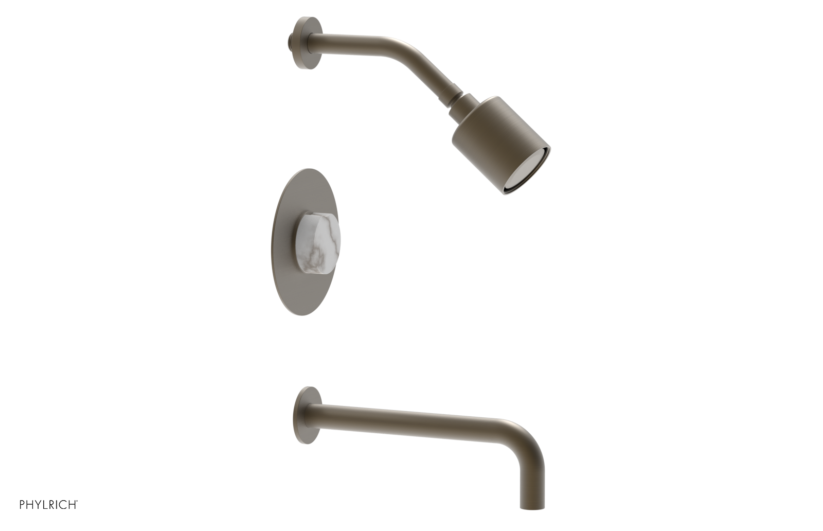 CIRC 10" Pressure Balance Tub and Shower Set - Marble Handle 250-28-10