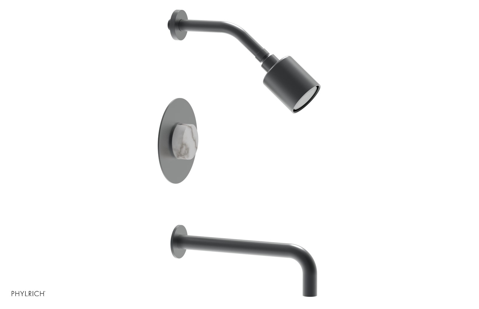 CIRC 10" Pressure Balance Tub and Shower Set - Marble Handle 250-28-10