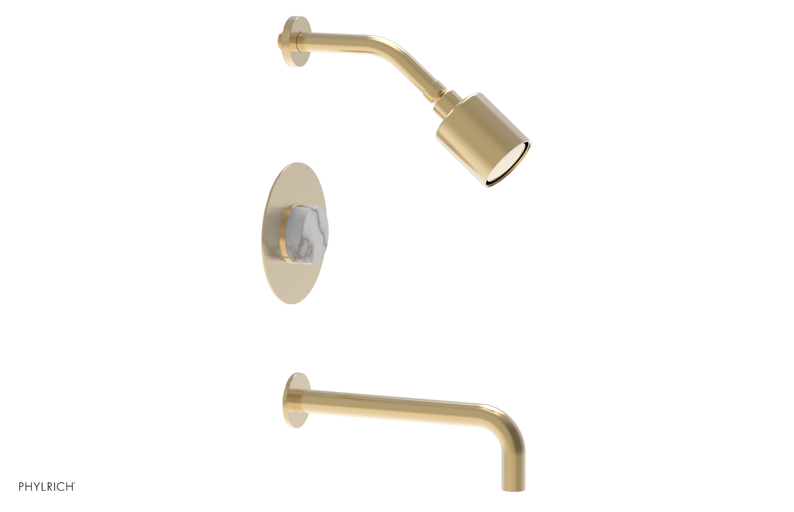 CIRC 10" Pressure Balance Tub and Shower Set - Marble Handle 250-28-10
