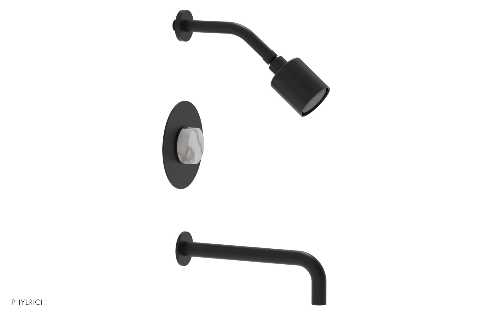 CIRC 10" Pressure Balance Tub and Shower Set - Marble Handle 250-28-10