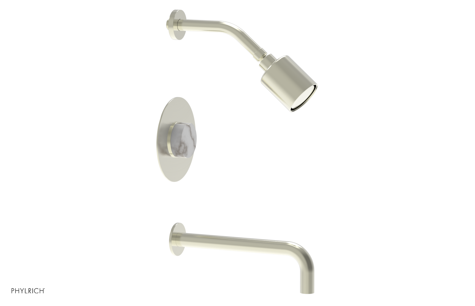 CIRC 10" Pressure Balance Tub and Shower Set - Marble Handle 250-28-10