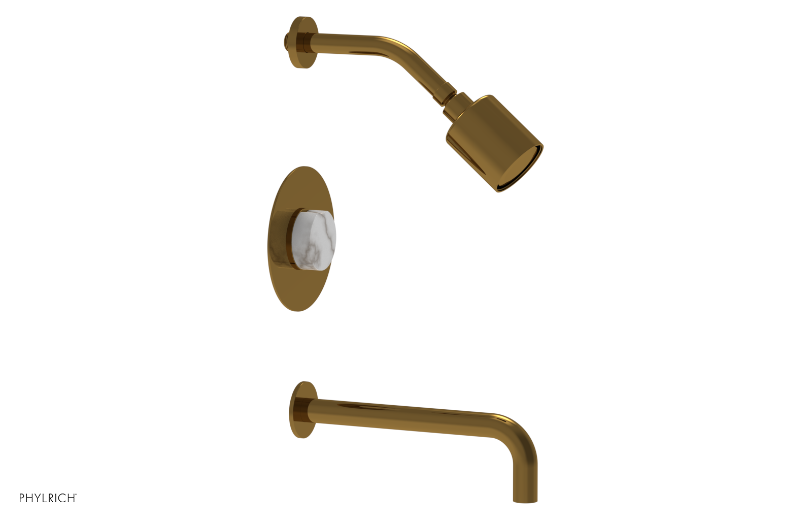 CIRC 10" Pressure Balance Tub and Shower Set - Marble Handle 250-28-10