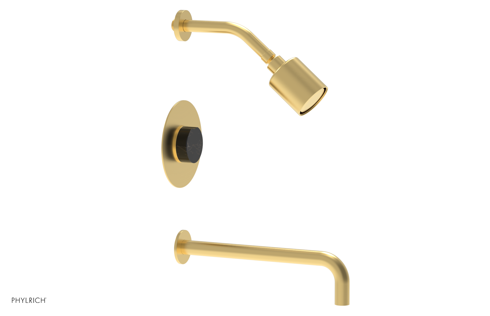 CIRC 12" Pressure Balance Tub and Shower Set - Marble Handle 250-28-12