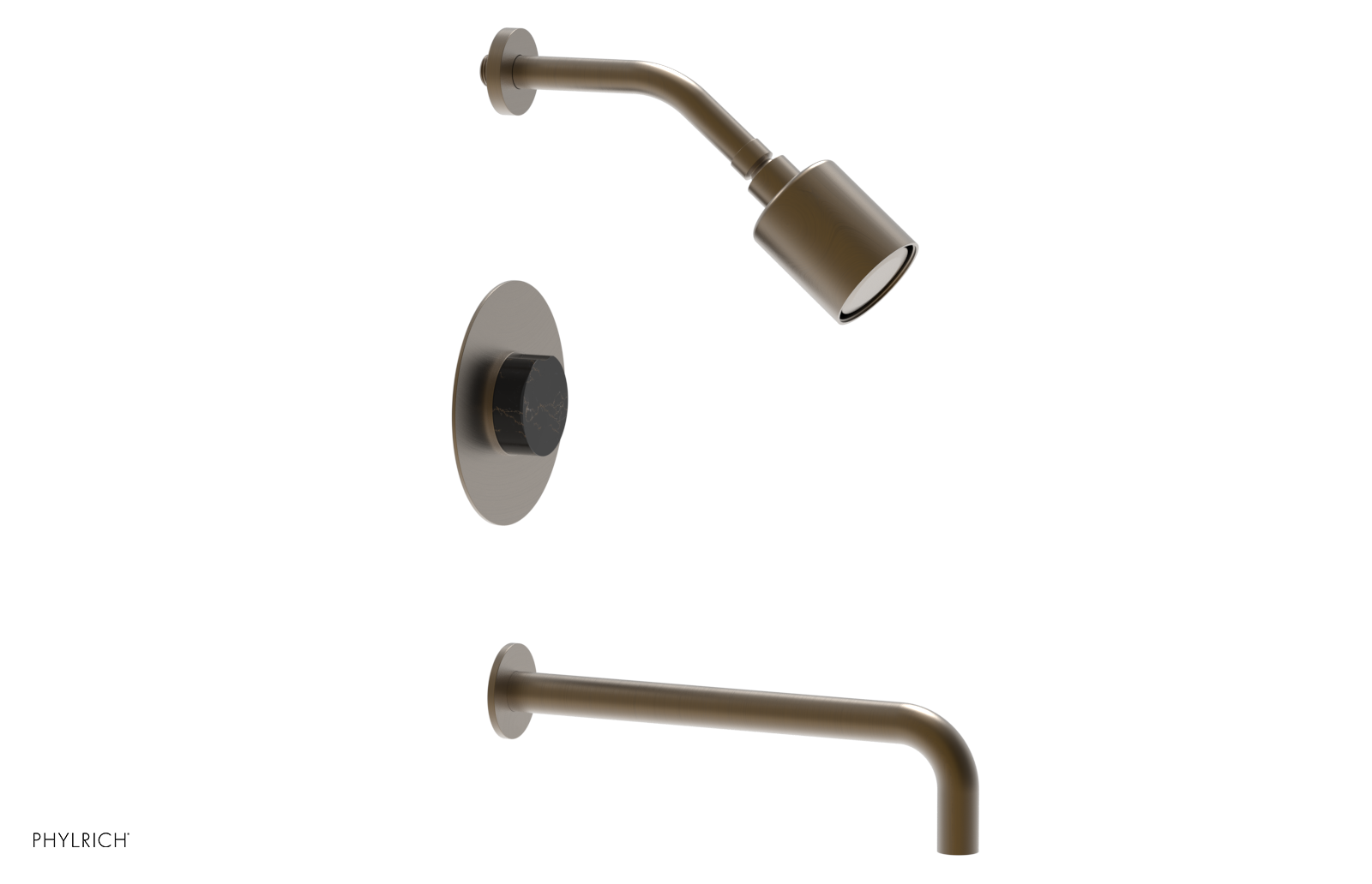 CIRC 12" Pressure Balance Tub and Shower Set - Marble Handle 250-28-12