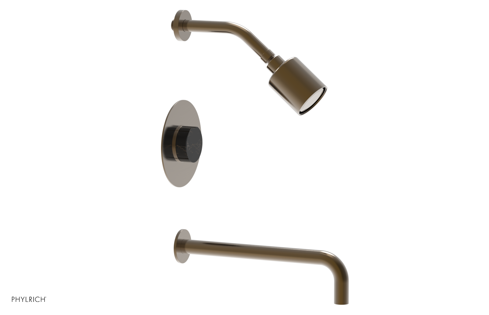 CIRC 12" Pressure Balance Tub and Shower Set - Marble Handle 250-28-12