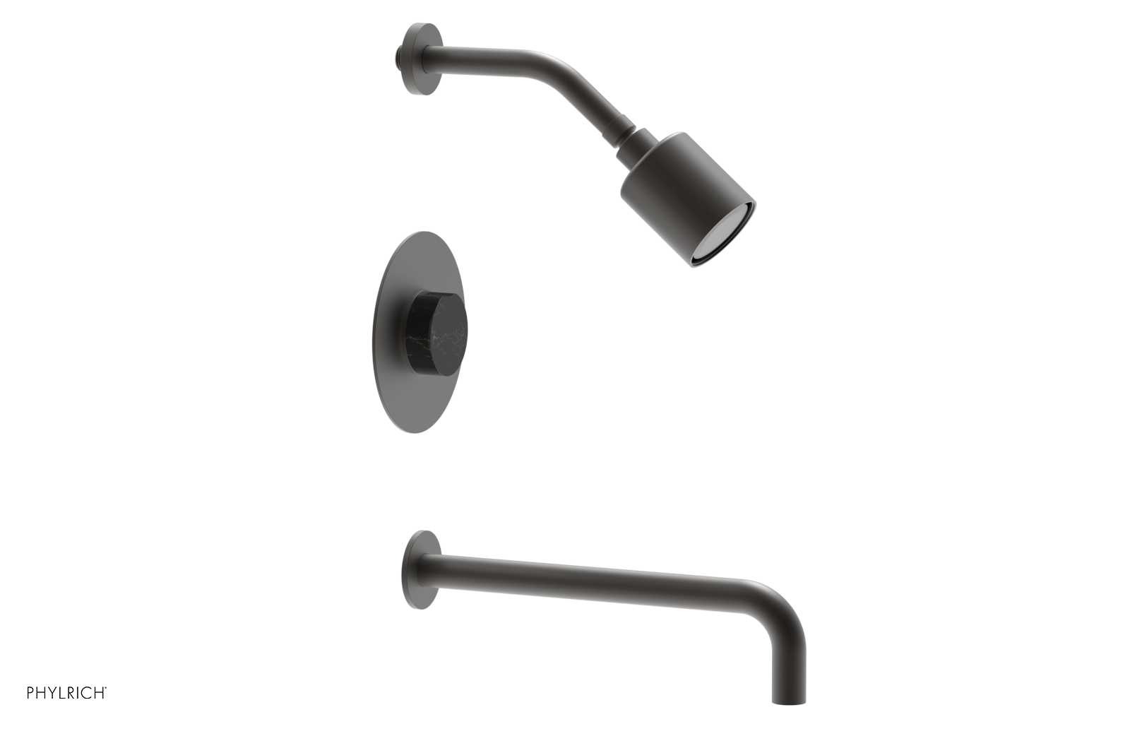 CIRC 12" Pressure Balance Tub and Shower Set - Marble Handle 250-28-12