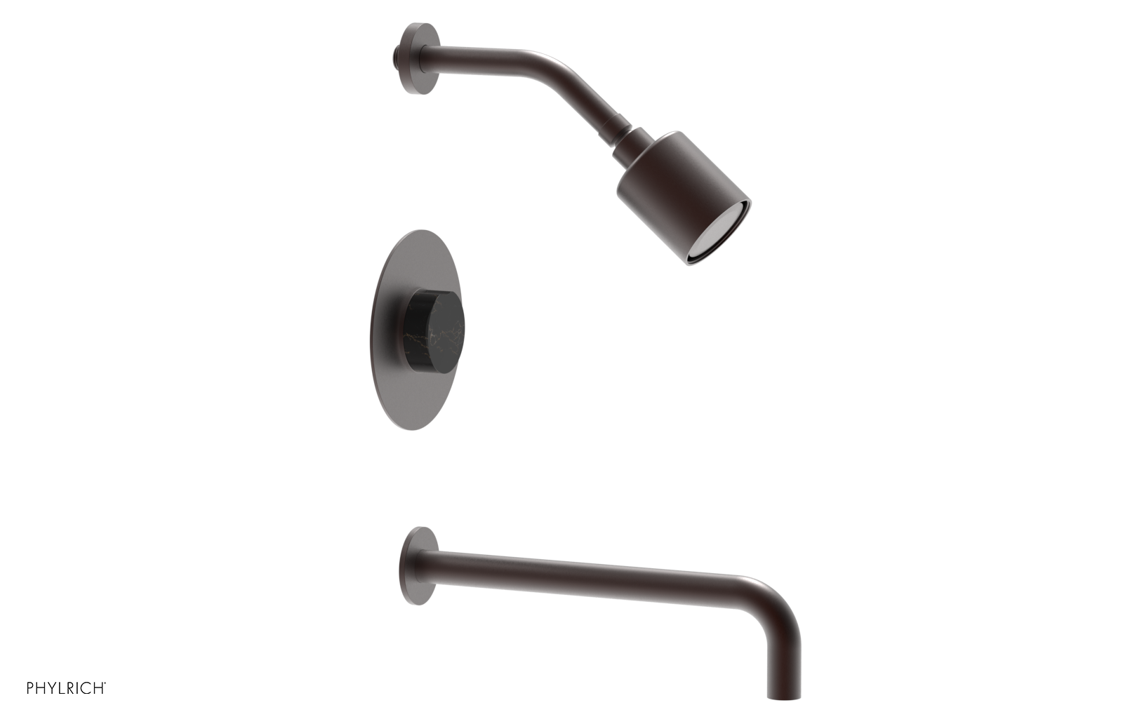 CIRC 12" Pressure Balance Tub and Shower Set - Marble Handle 250-28-12