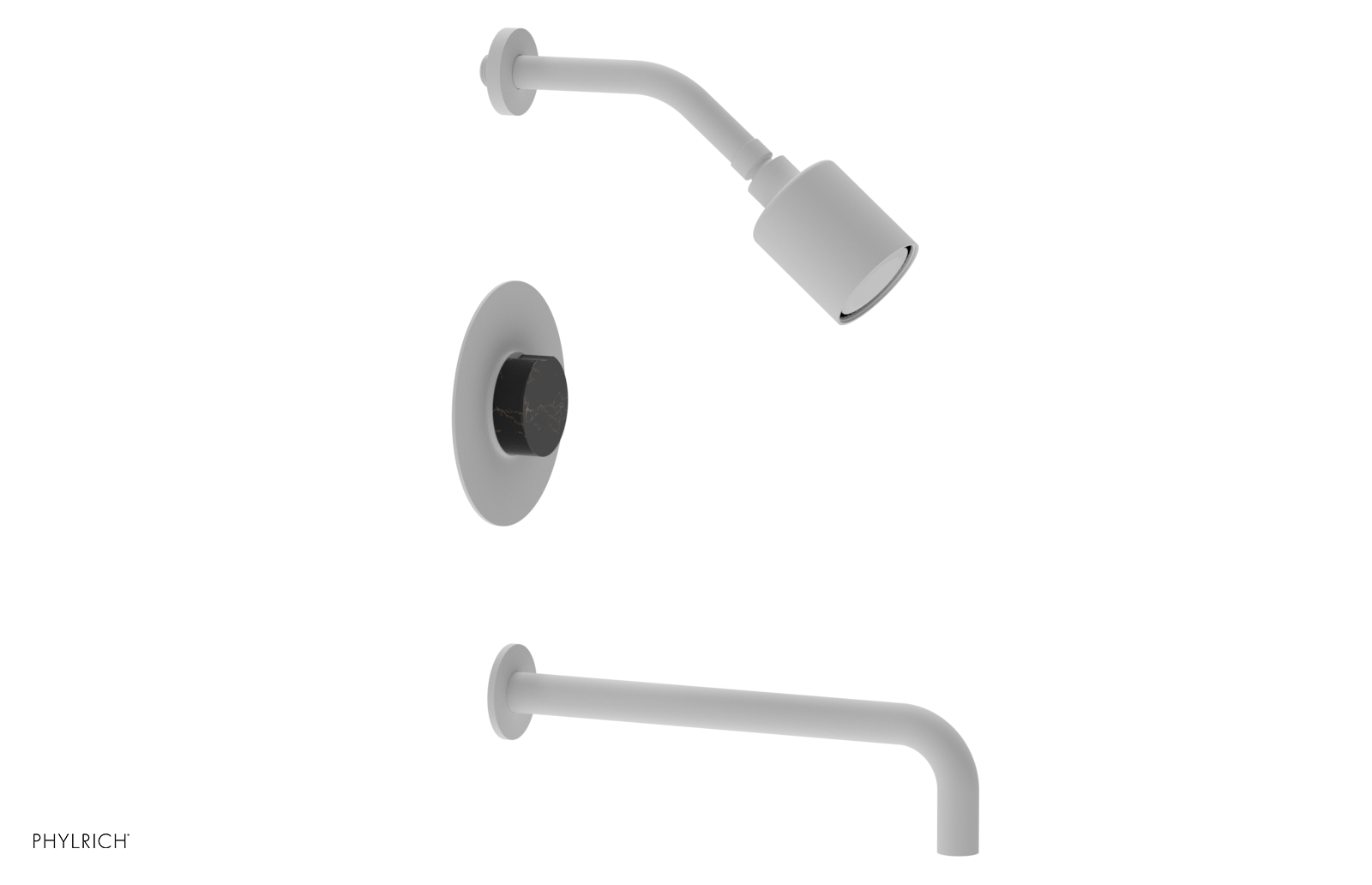 CIRC 12" Pressure Balance Tub and Shower Set - Marble Handle 250-28-12
