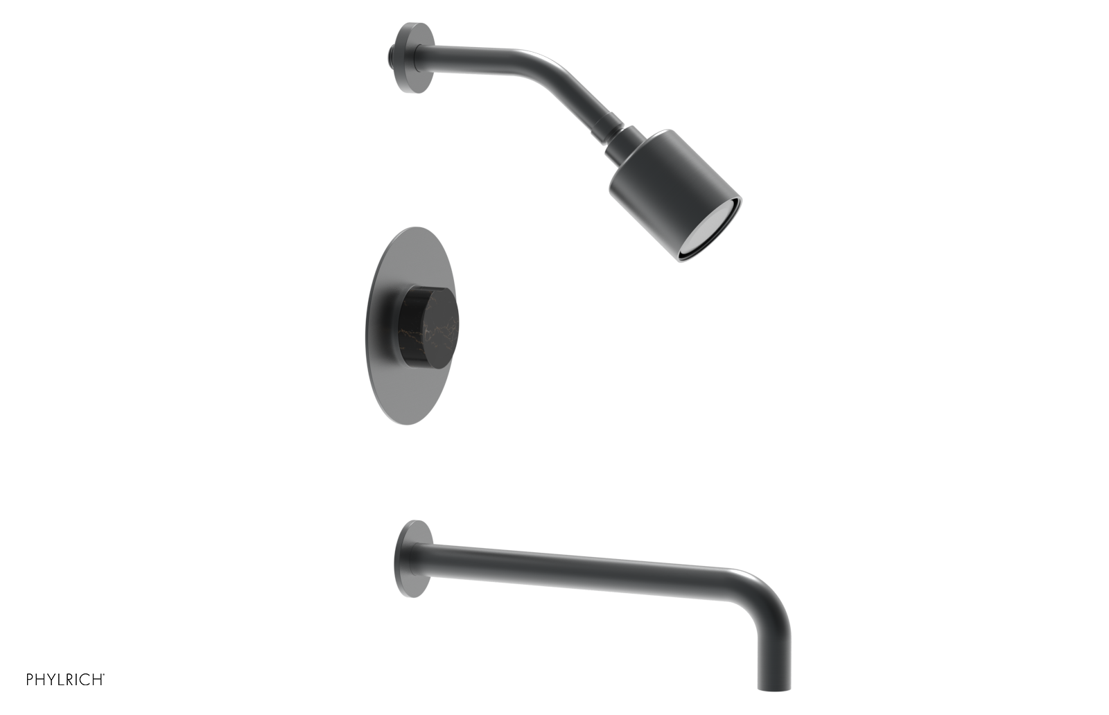 CIRC 12" Pressure Balance Tub and Shower Set - Marble Handle 250-28-12