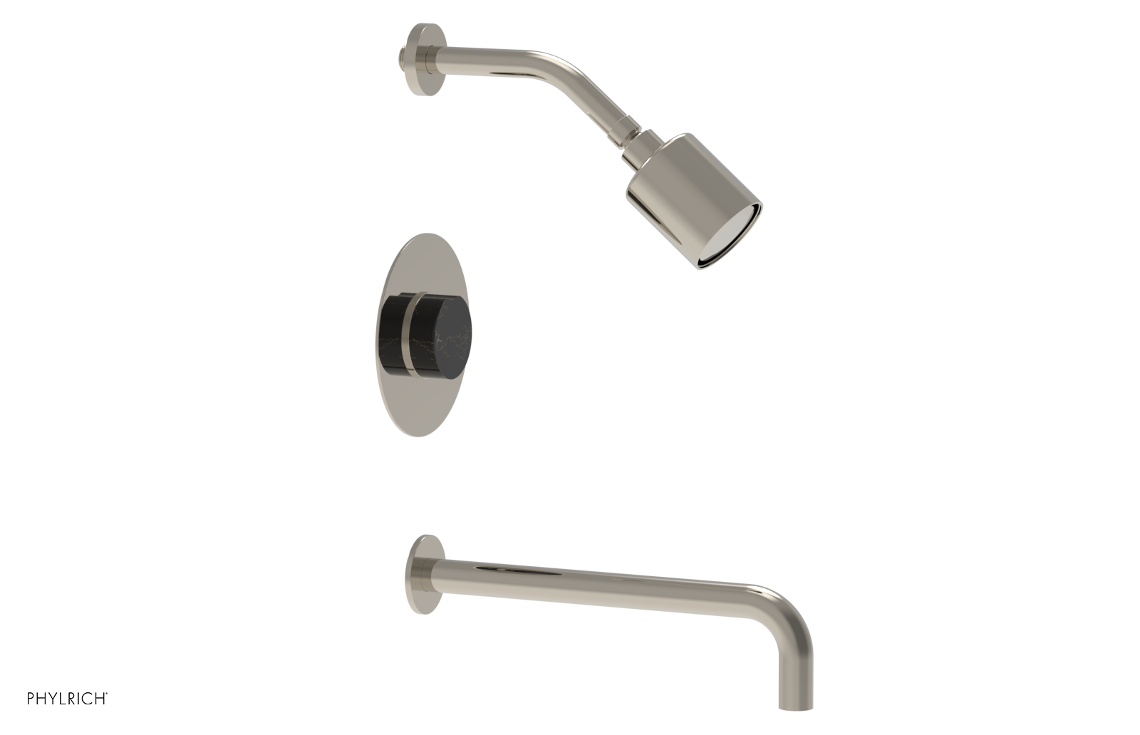CIRC 12" Pressure Balance Tub and Shower Set - Marble Handle 250-28-12