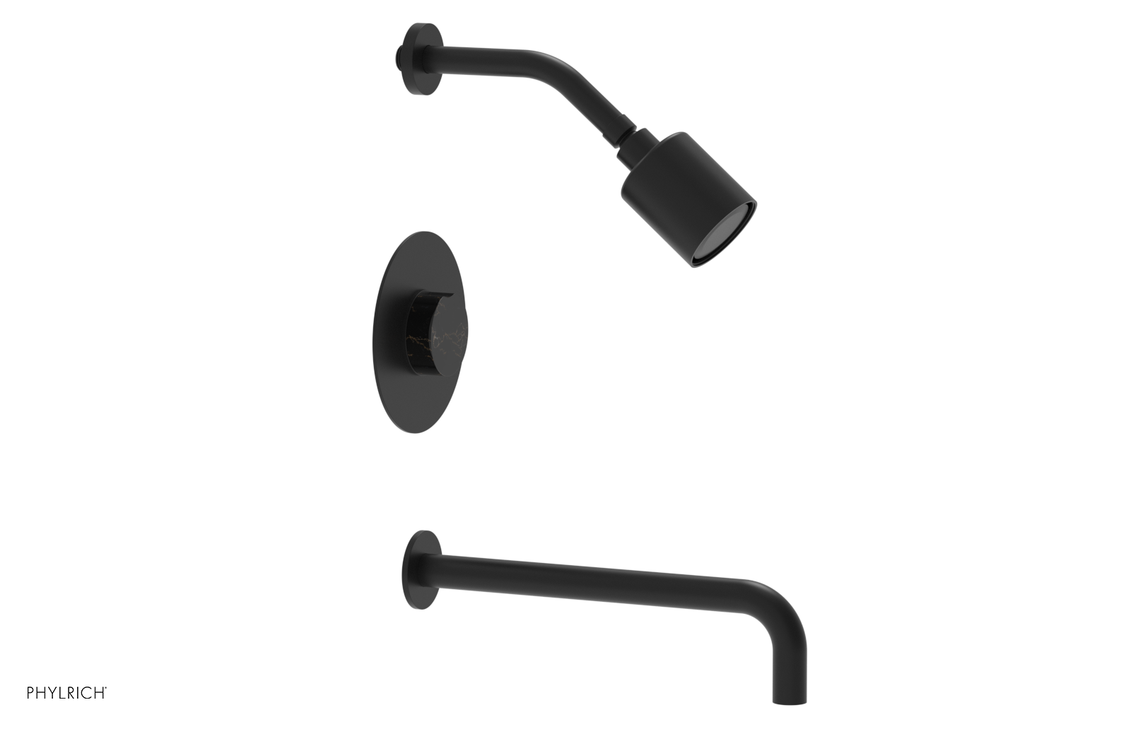 CIRC 12" Pressure Balance Tub and Shower Set - Marble Handle 250-28-12
