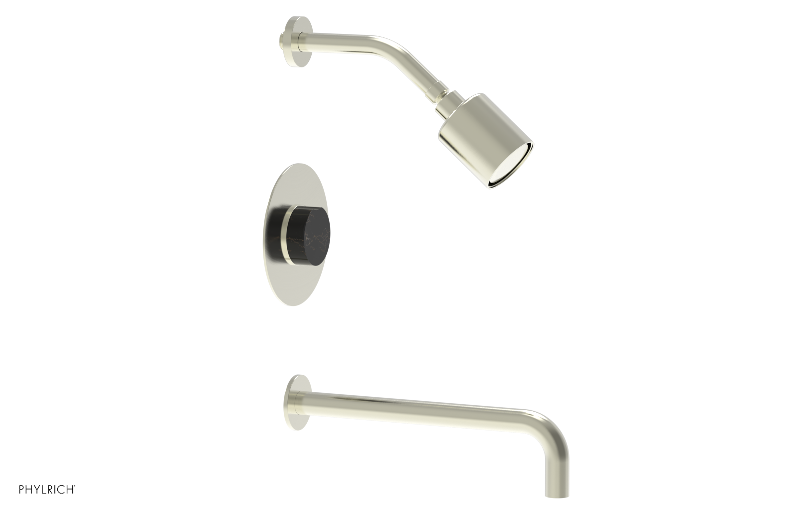 CIRC 12" Pressure Balance Tub and Shower Set - Marble Handle 250-28-12