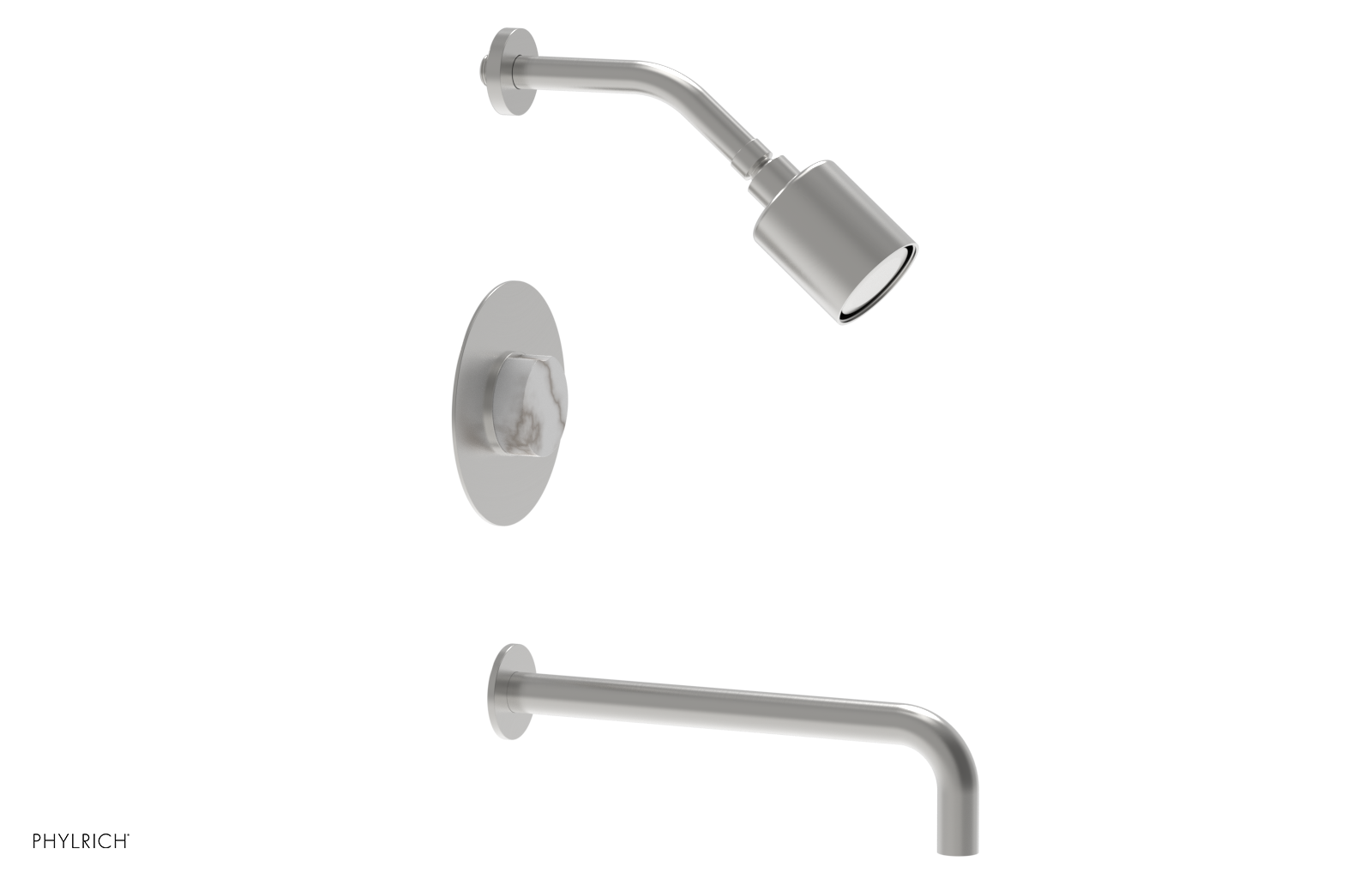 CIRC 12" Pressure Balance Tub and Shower Set - Marble Handle 250-28-12