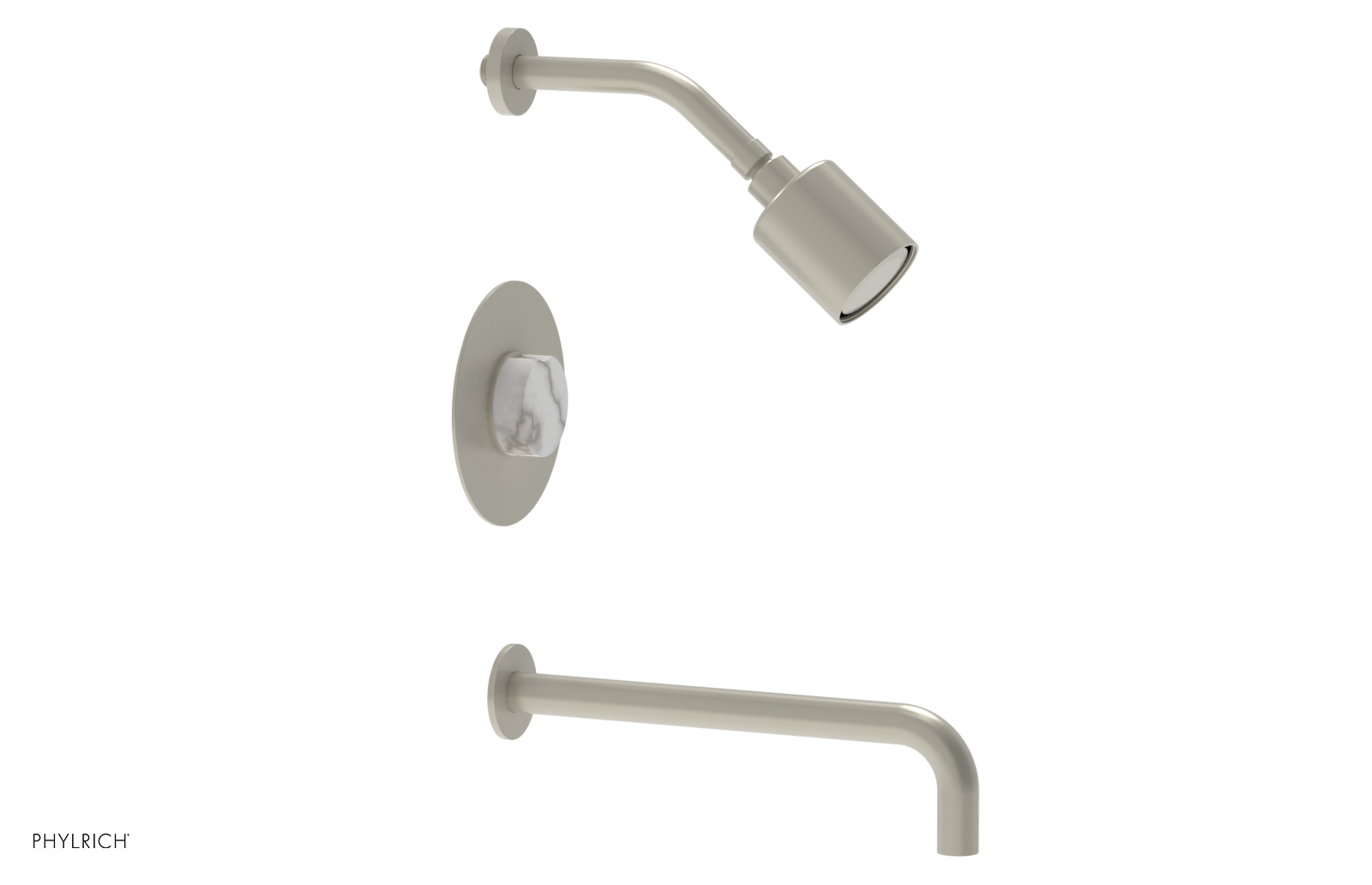 CIRC 12" Pressure Balance Tub and Shower Set - Marble Handle 250-28-12