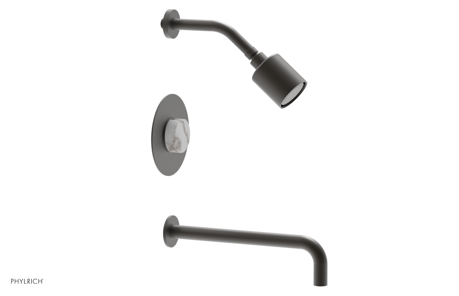 CIRC 12" Pressure Balance Tub and Shower Set - Marble Handle 250-28-12