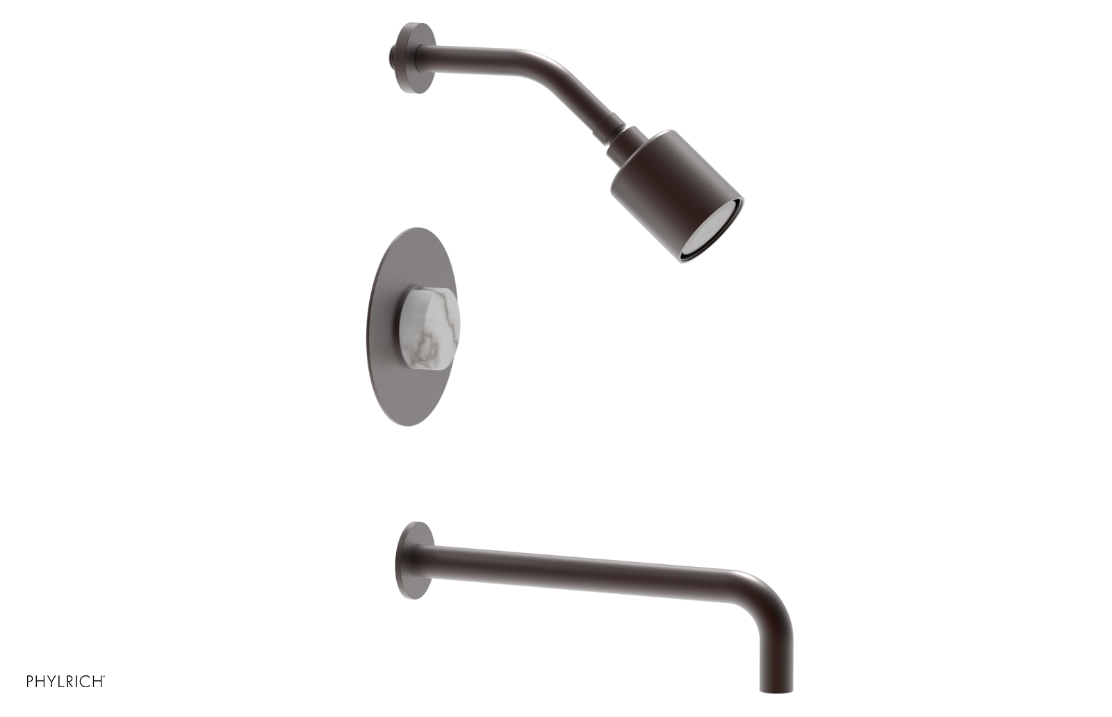CIRC 12" Pressure Balance Tub and Shower Set - Marble Handle 250-28-12