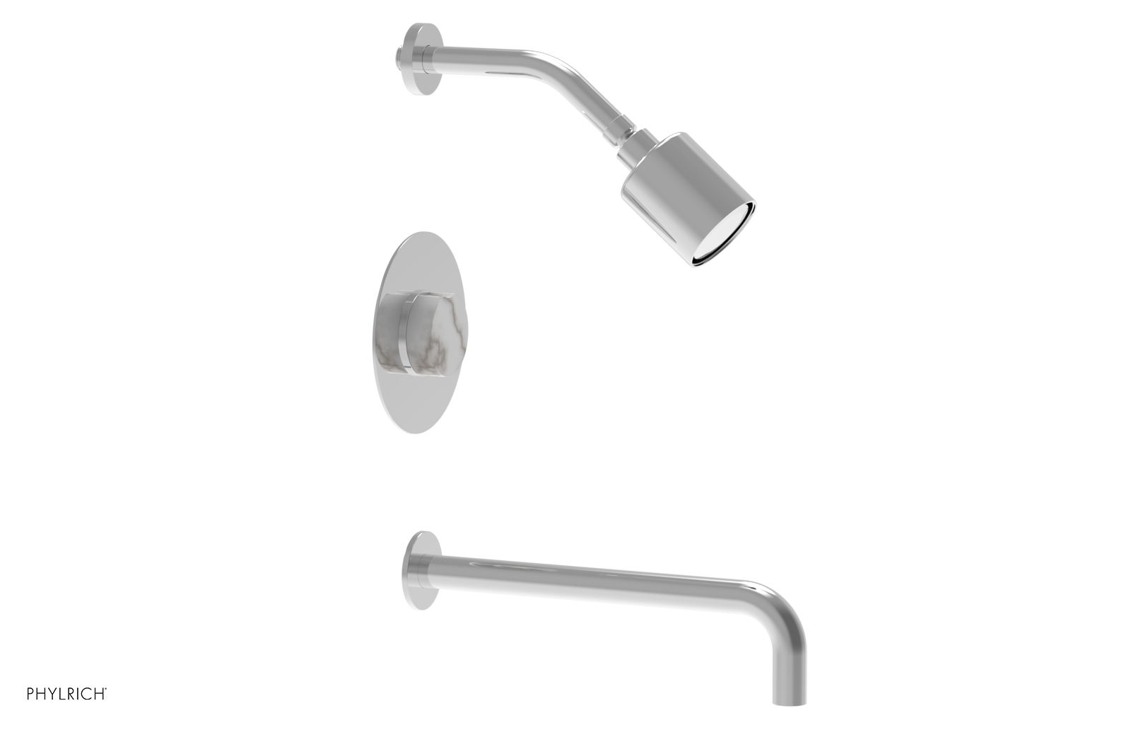 CIRC 12" Pressure Balance Tub and Shower Set - Marble Handle 250-28-12