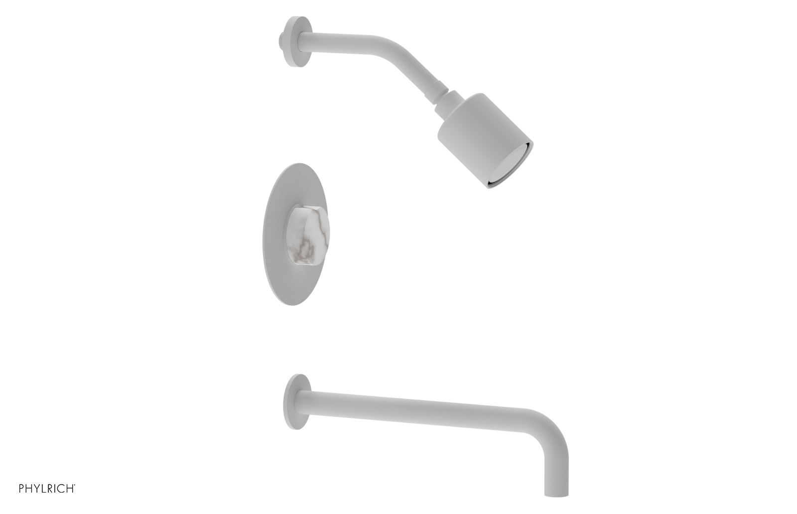 CIRC 12" Pressure Balance Tub and Shower Set - Marble Handle 250-28-12