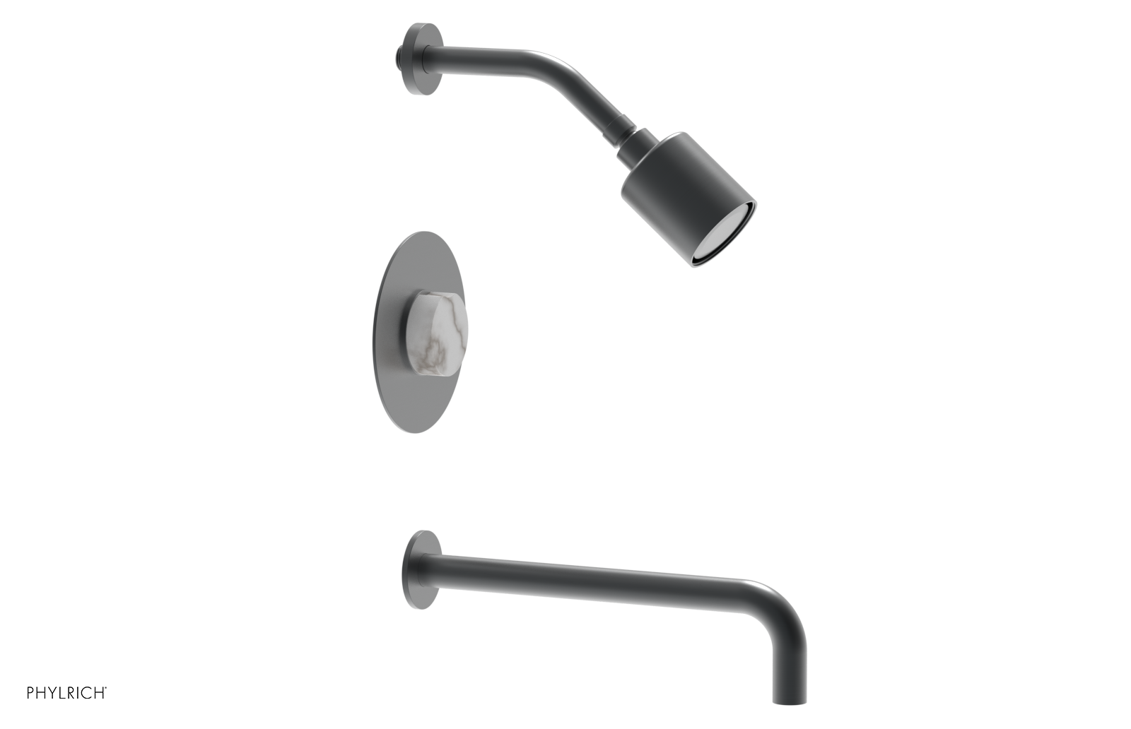 CIRC 12" Pressure Balance Tub and Shower Set - Marble Handle 250-28-12