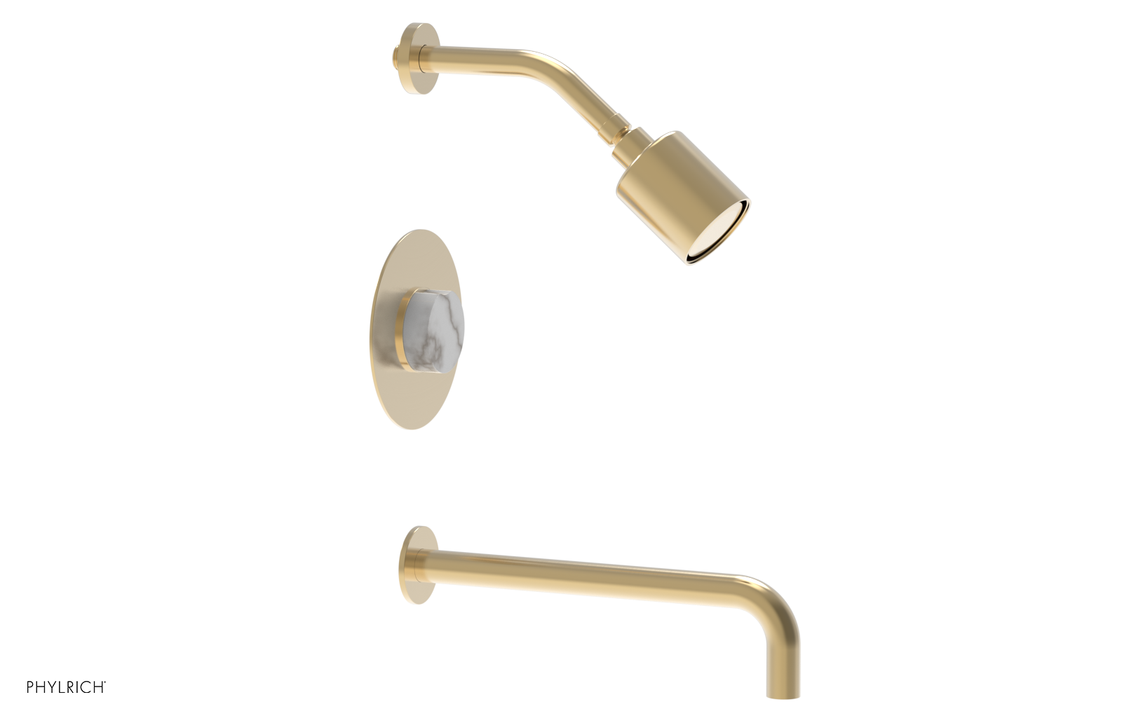 CIRC 12" Pressure Balance Tub and Shower Set - Marble Handle 250-28-12