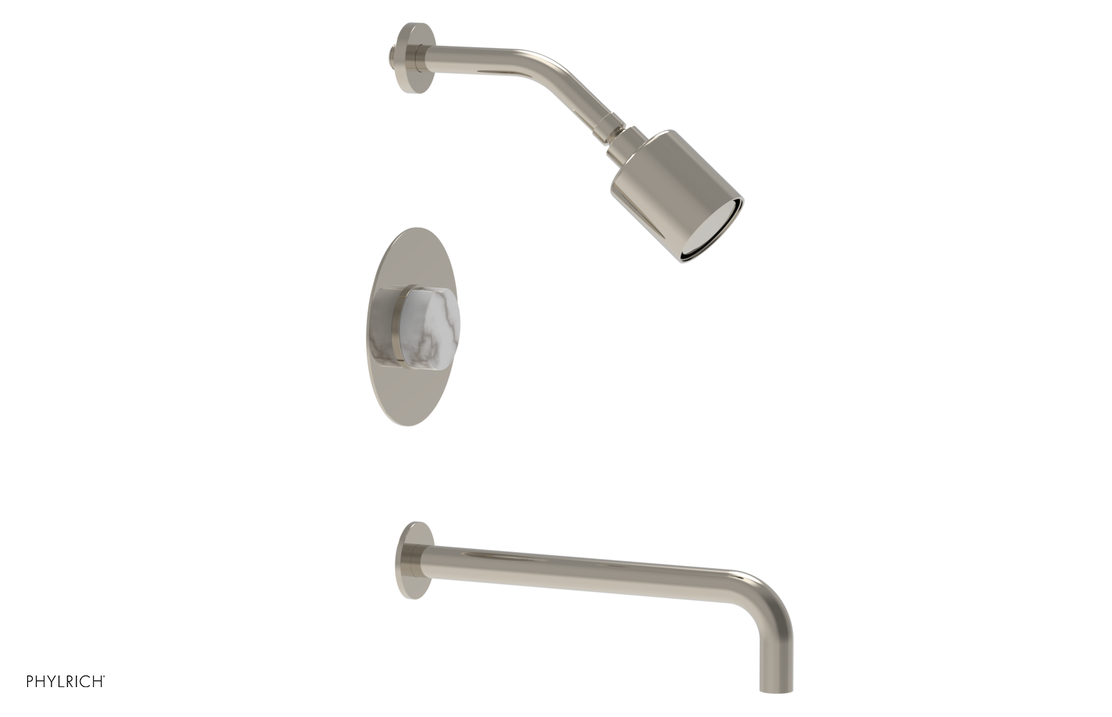CIRC 12" Pressure Balance Tub and Shower Set - Marble Handle 250-28-12