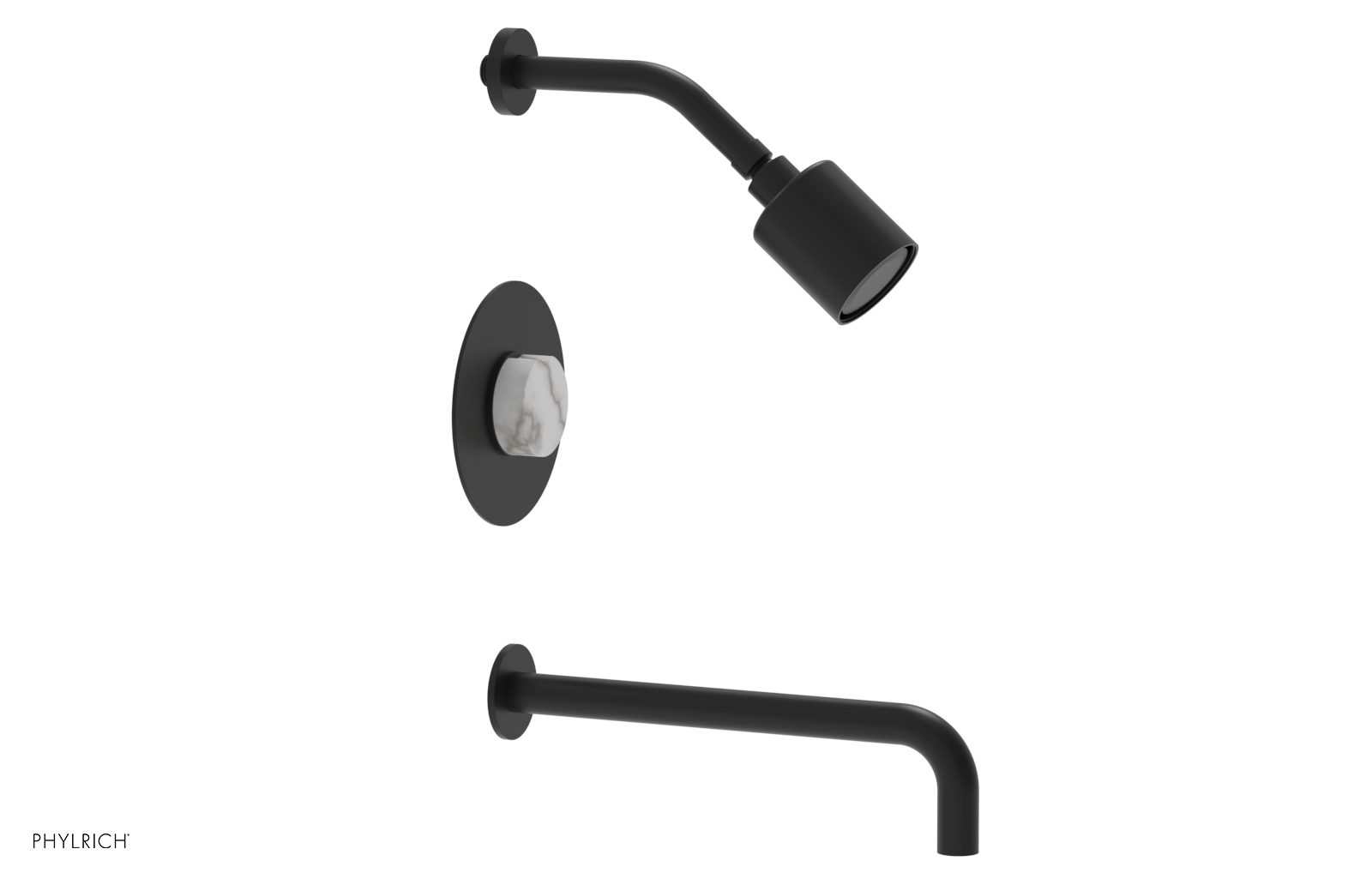 CIRC 12" Pressure Balance Tub and Shower Set - Marble Handle 250-28-12