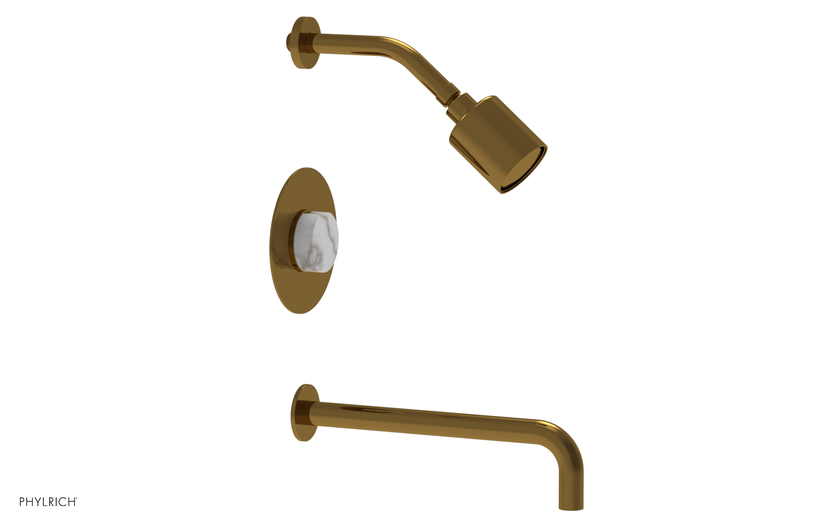 CIRC 12" Pressure Balance Tub and Shower Set - Marble Handle 250-28-12