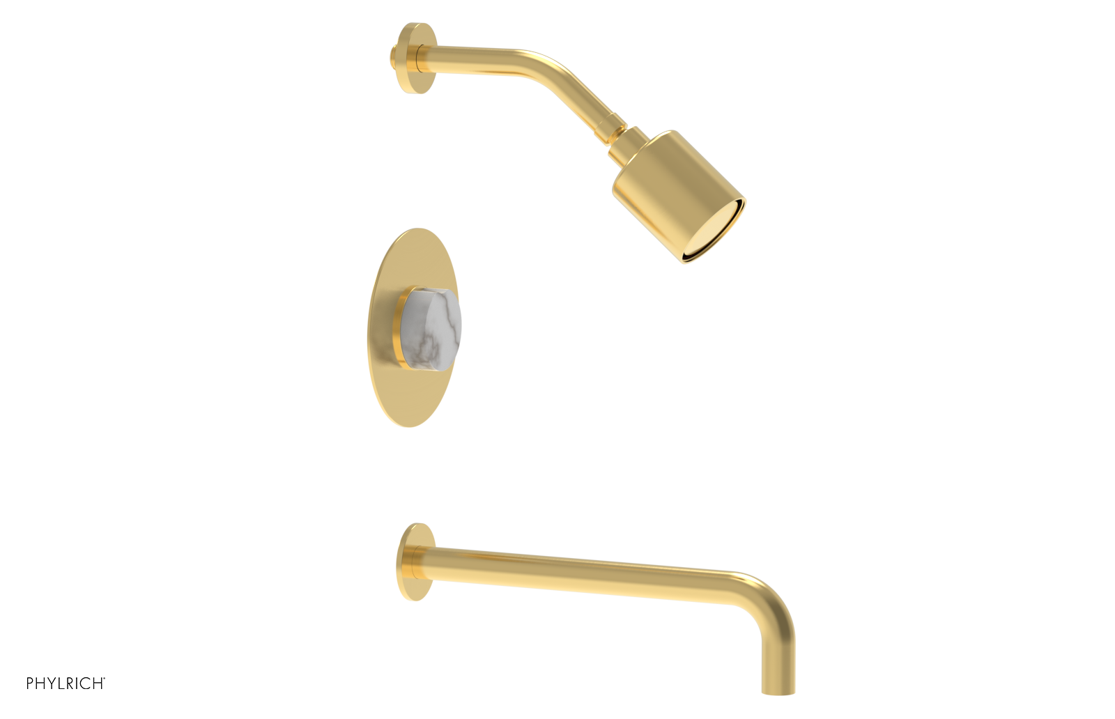 CIRC 12" Pressure Balance Tub and Shower Set - Marble Handle 250-28-12