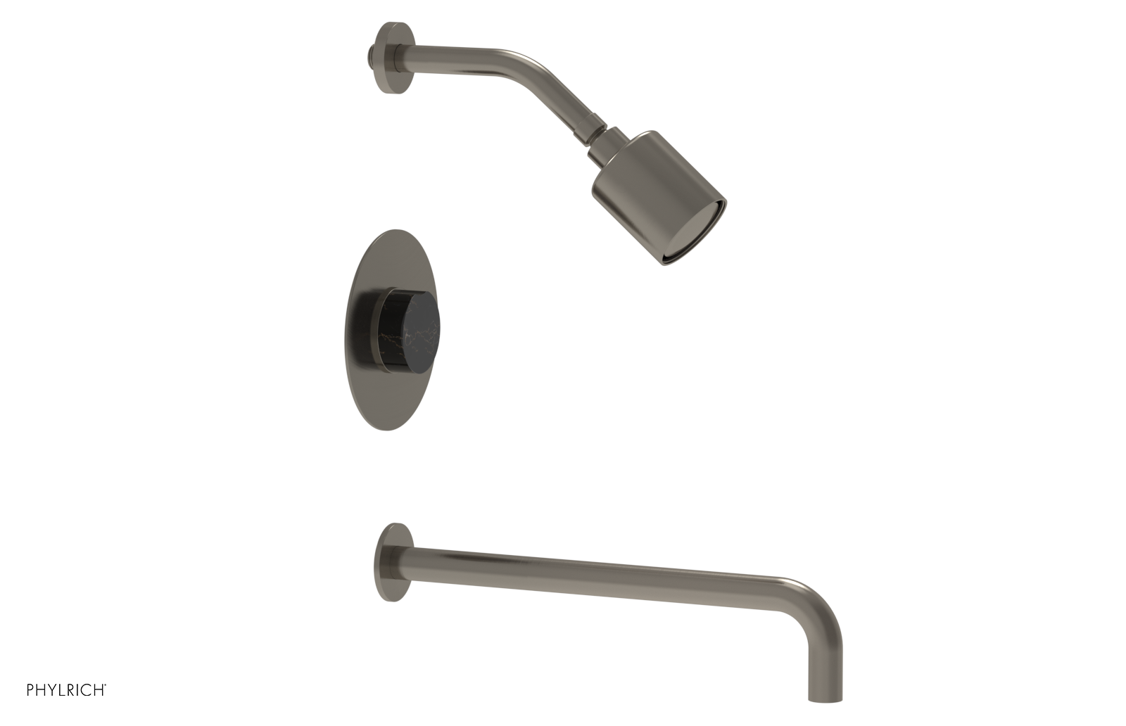 CIRC 14" Pressure Balance Tub and Shower Set - Marble Handle 250-28-14