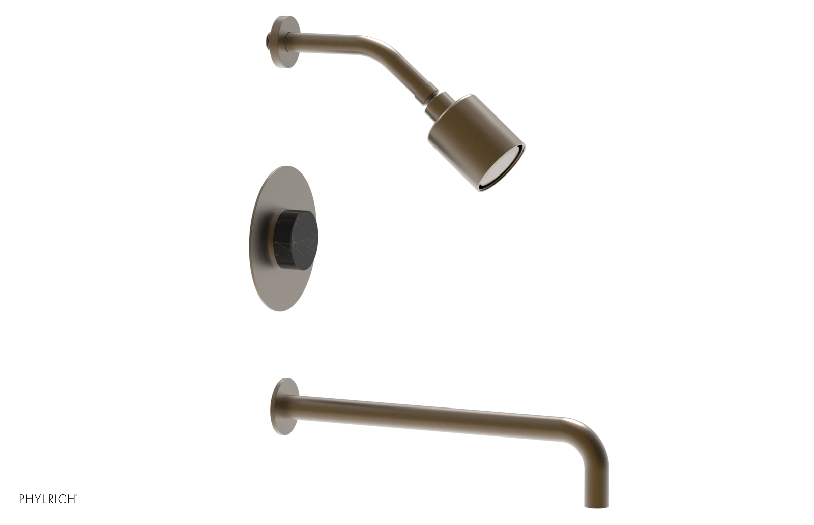 CIRC 14" Pressure Balance Tub and Shower Set - Marble Handle 250-28-14