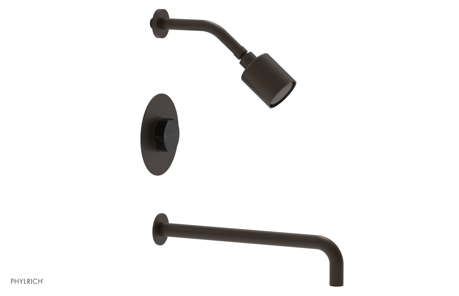 CIRC 14" Pressure Balance Tub and Shower Set - Marble Handle 250-28-14