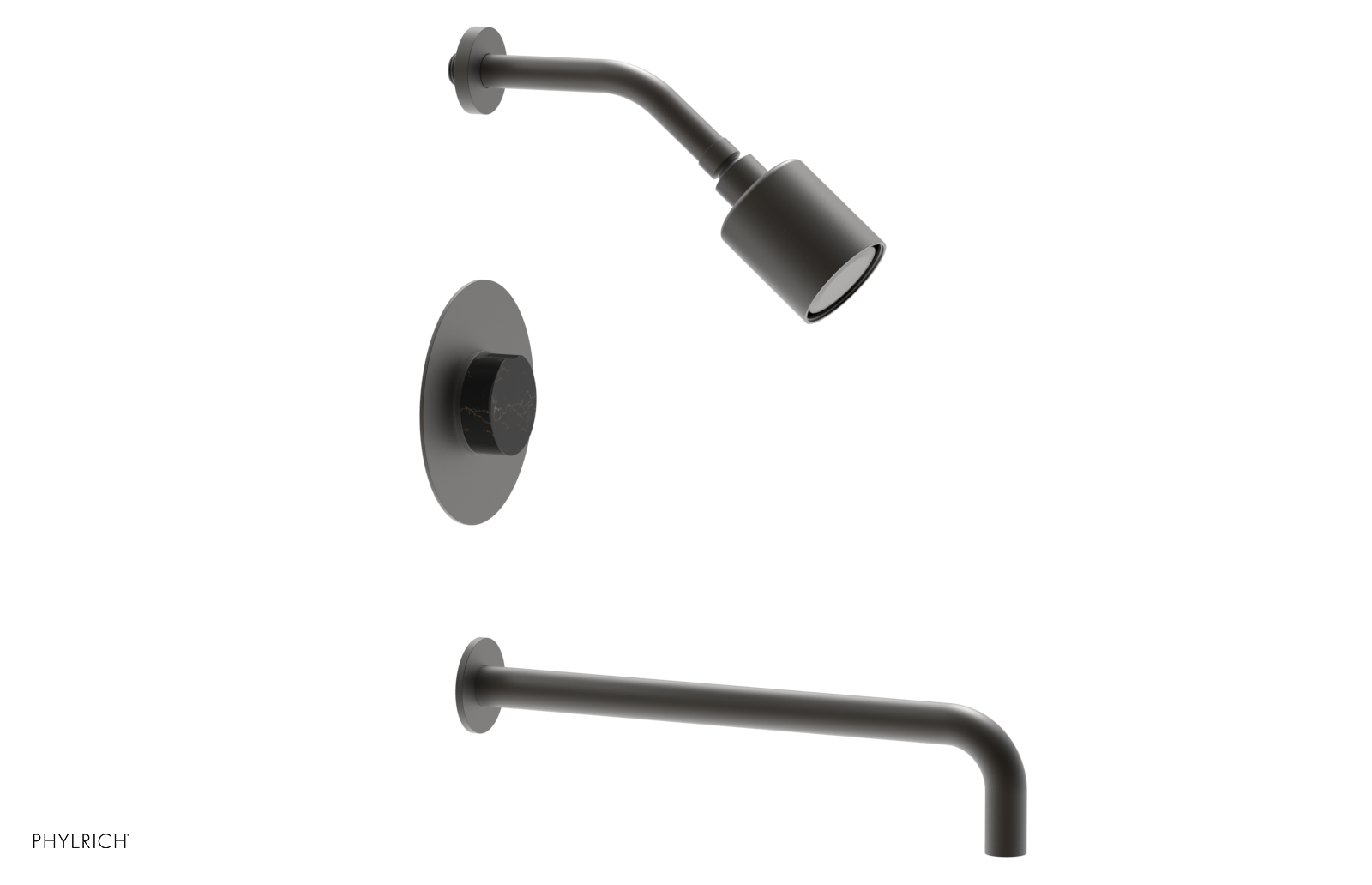 CIRC 14" Pressure Balance Tub and Shower Set - Marble Handle 250-28-14