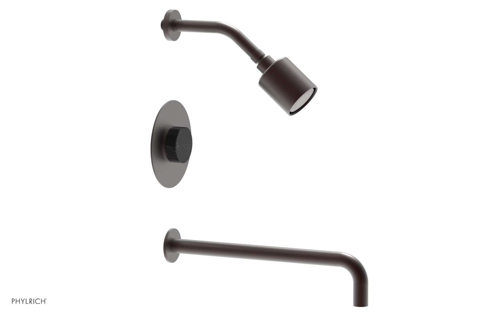 CIRC 14" Pressure Balance Tub and Shower Set - Marble Handle 250-28-14