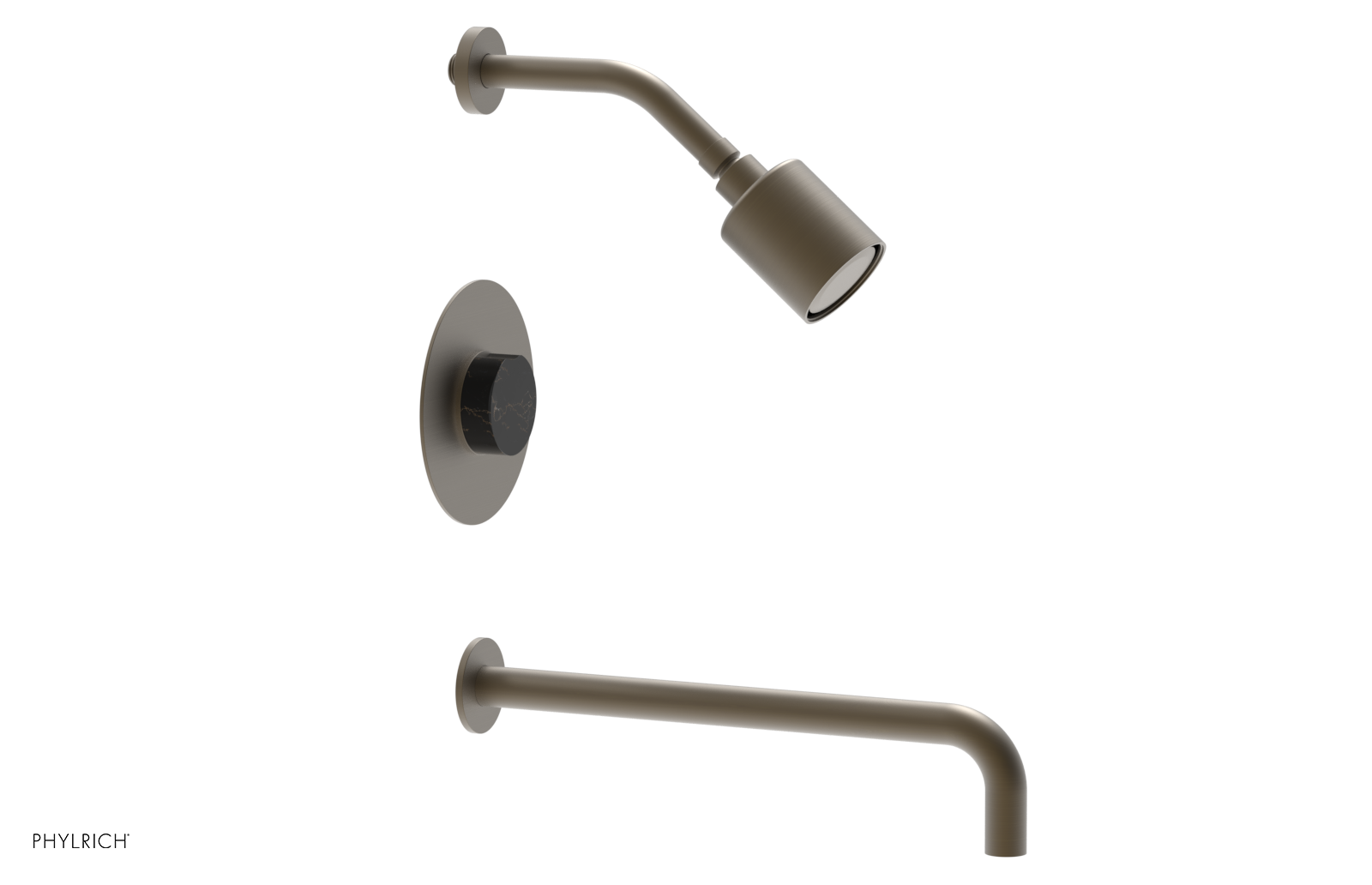 CIRC 14" Pressure Balance Tub and Shower Set - Marble Handle 250-28-14