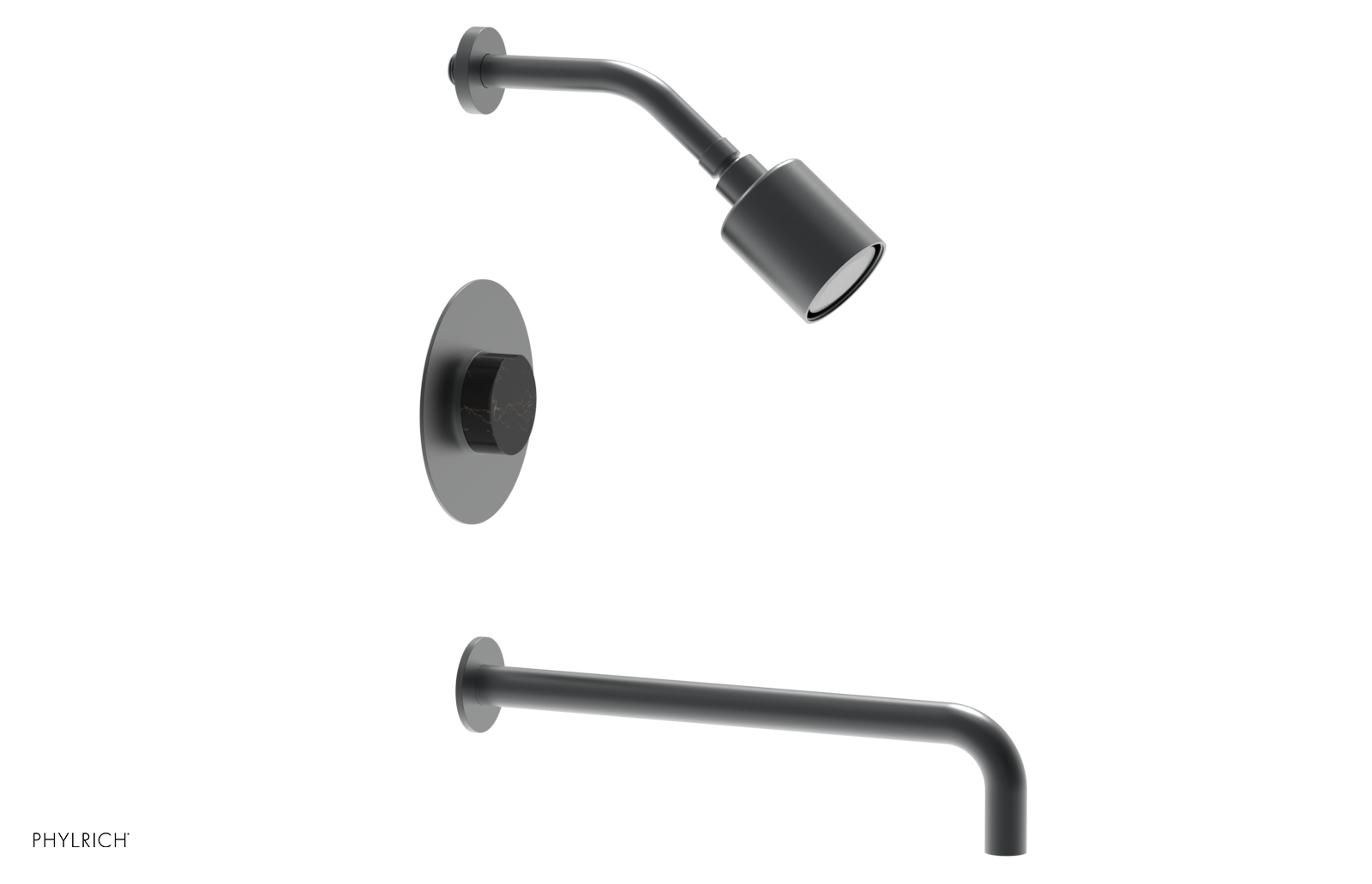 CIRC 14" Pressure Balance Tub and Shower Set - Marble Handle 250-28-14