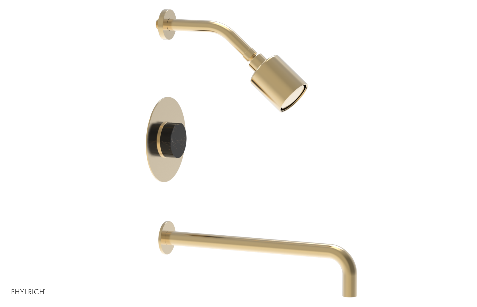 CIRC 14" Pressure Balance Tub and Shower Set - Marble Handle 250-28-14