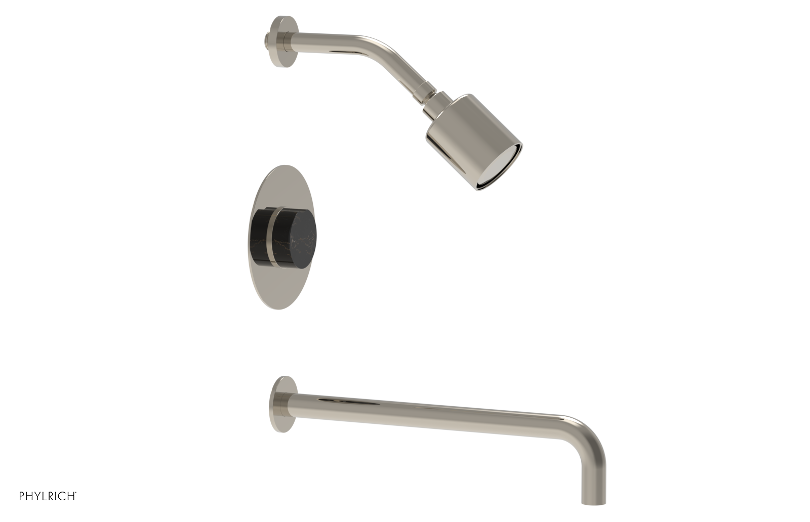 CIRC 14" Pressure Balance Tub and Shower Set - Marble Handle 250-28-14
