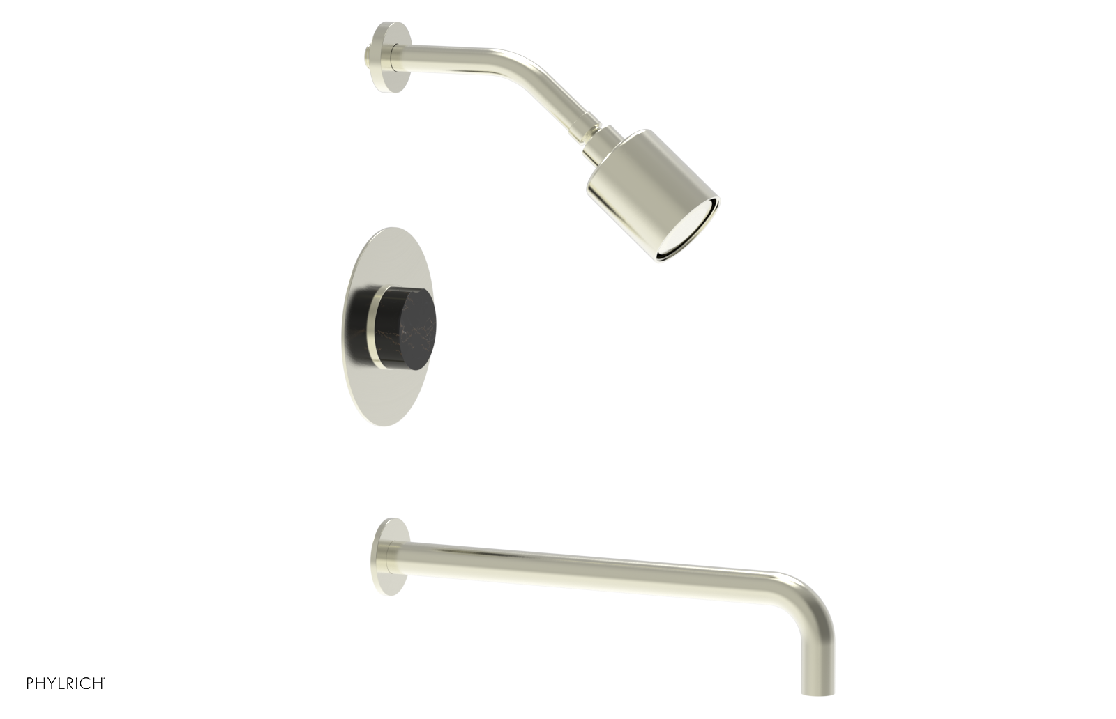 CIRC 14" Pressure Balance Tub and Shower Set - Marble Handle 250-28-14