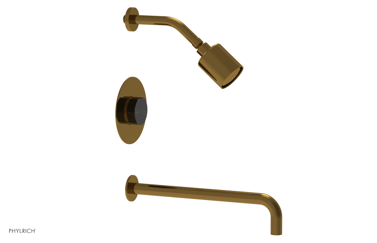 CIRC 14" Pressure Balance Tub and Shower Set - Marble Handle 250-28-14