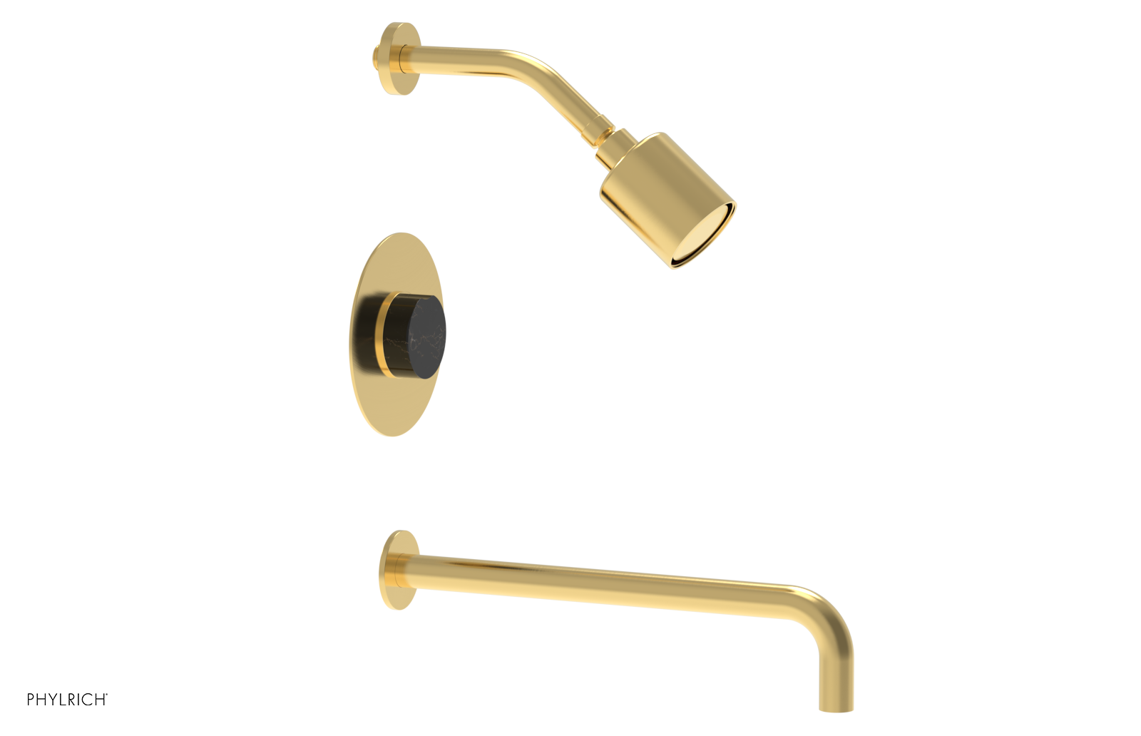 CIRC 14" Pressure Balance Tub and Shower Set - Marble Handle 250-28-14