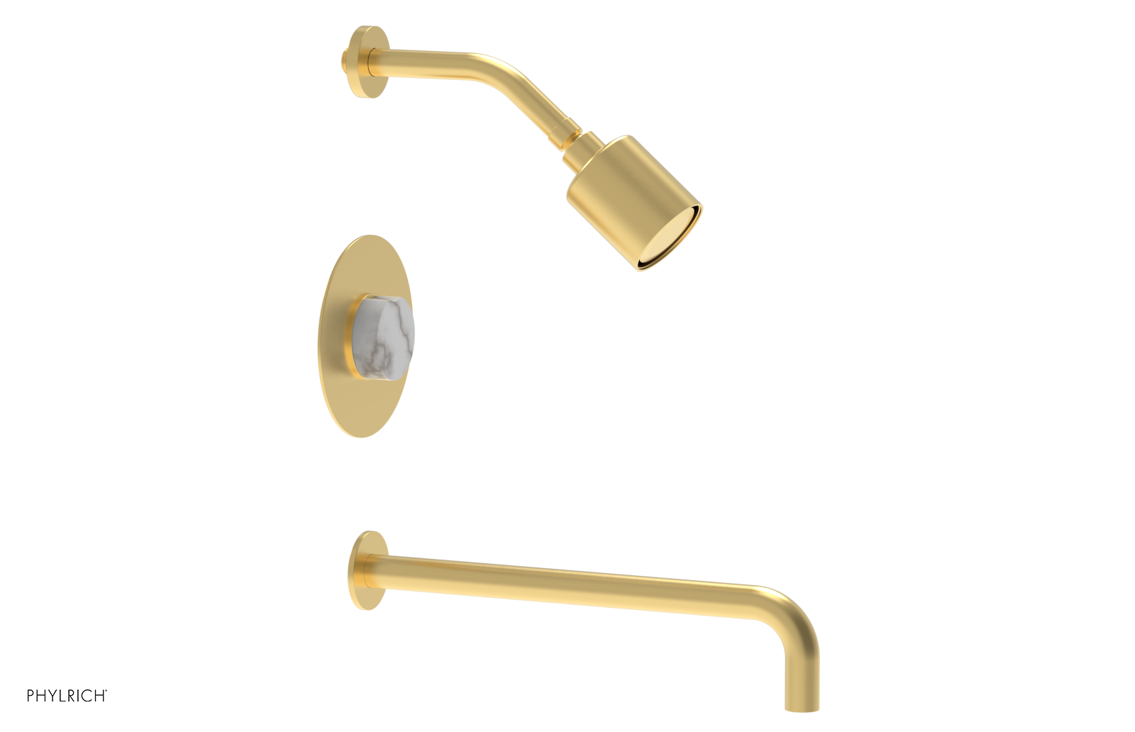 CIRC 14" Pressure Balance Tub and Shower Set - Marble Handle 250-28-14