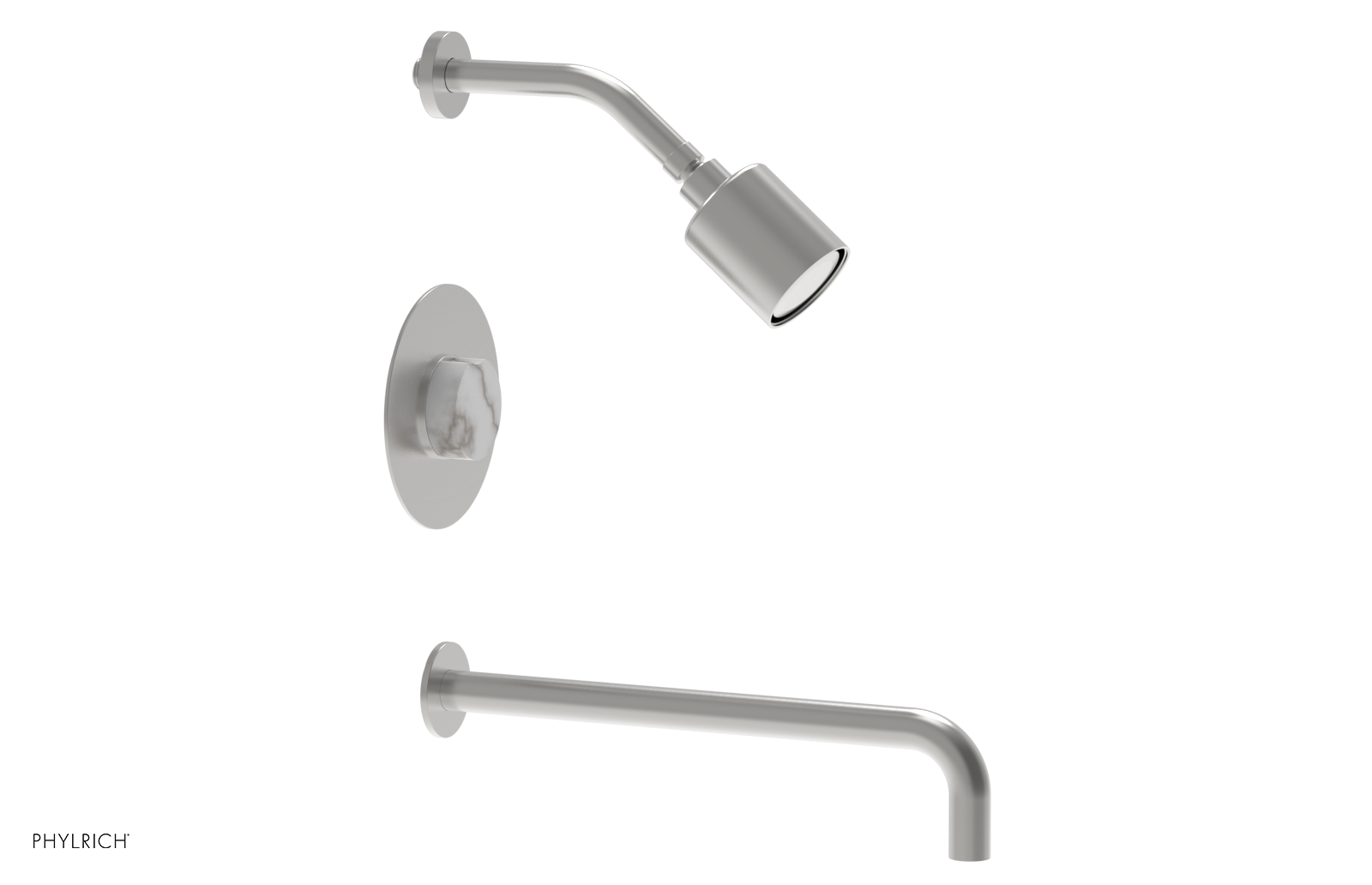 CIRC 14" Pressure Balance Tub and Shower Set - Marble Handle 250-28-14
