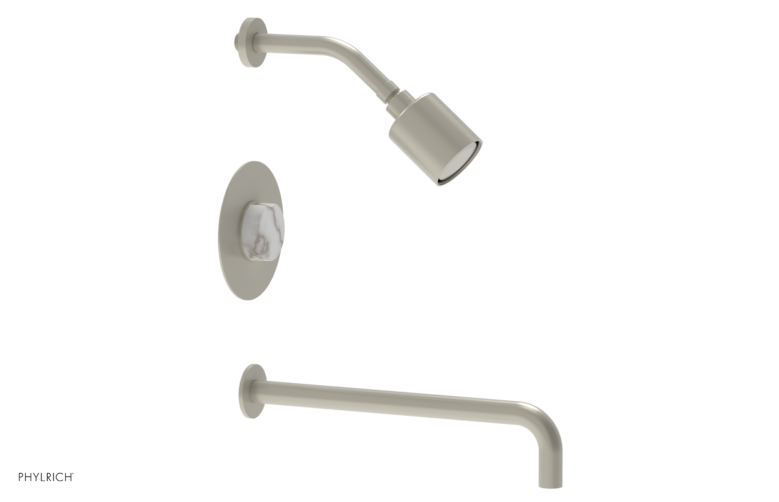 CIRC 14" Pressure Balance Tub and Shower Set - Marble Handle 250-28-14