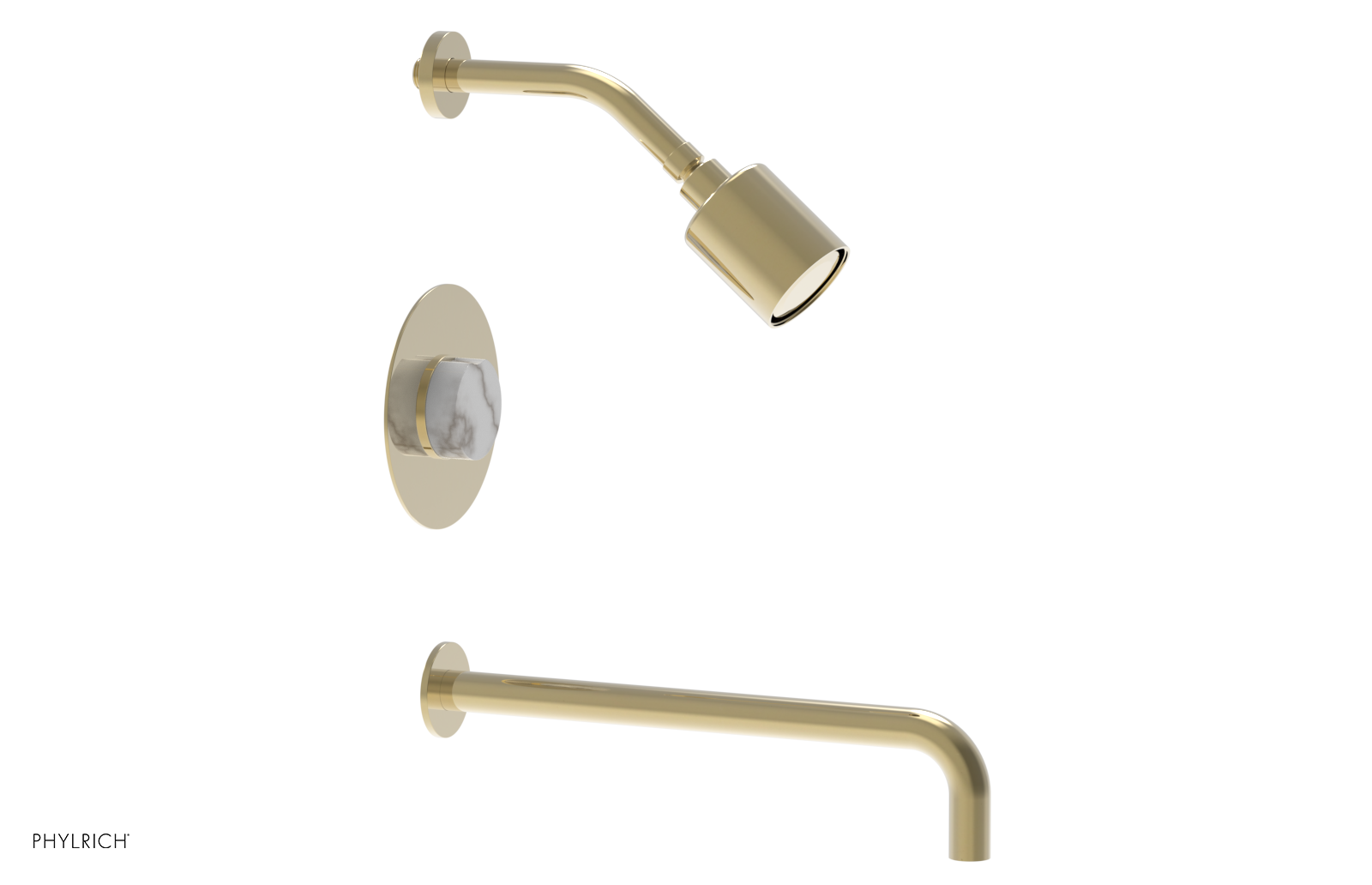 CIRC 14" Pressure Balance Tub and Shower Set - Marble Handle 250-28-14