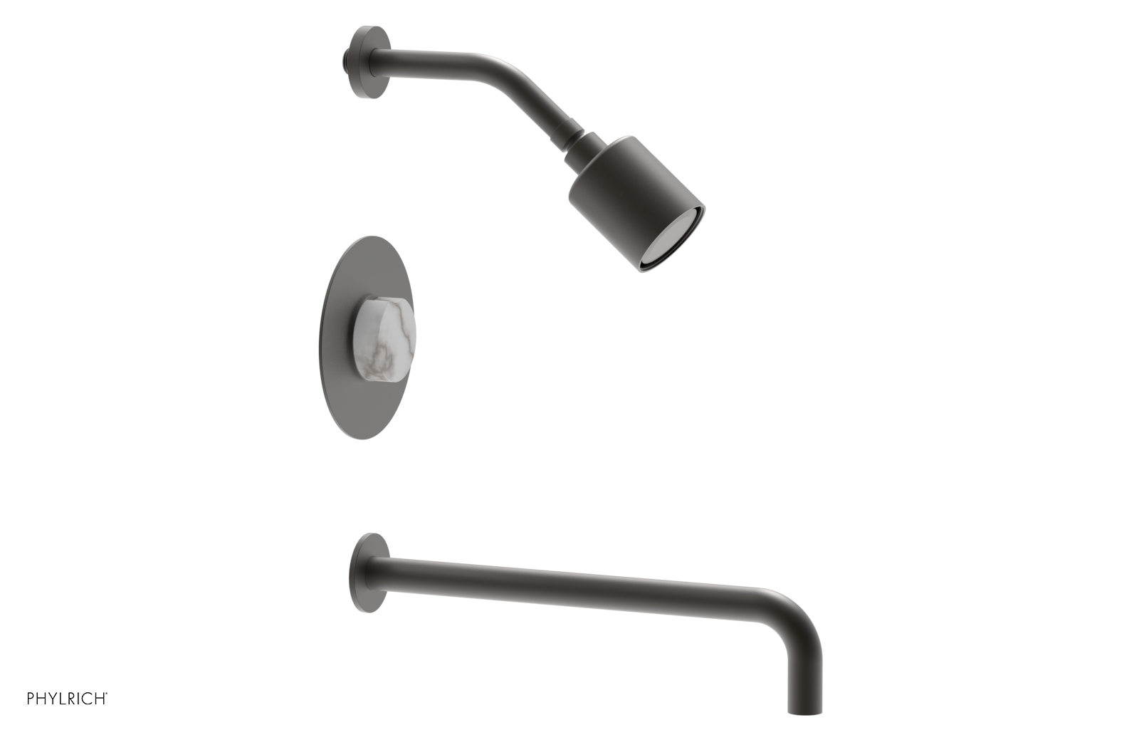 CIRC 14" Pressure Balance Tub and Shower Set - Marble Handle 250-28-14