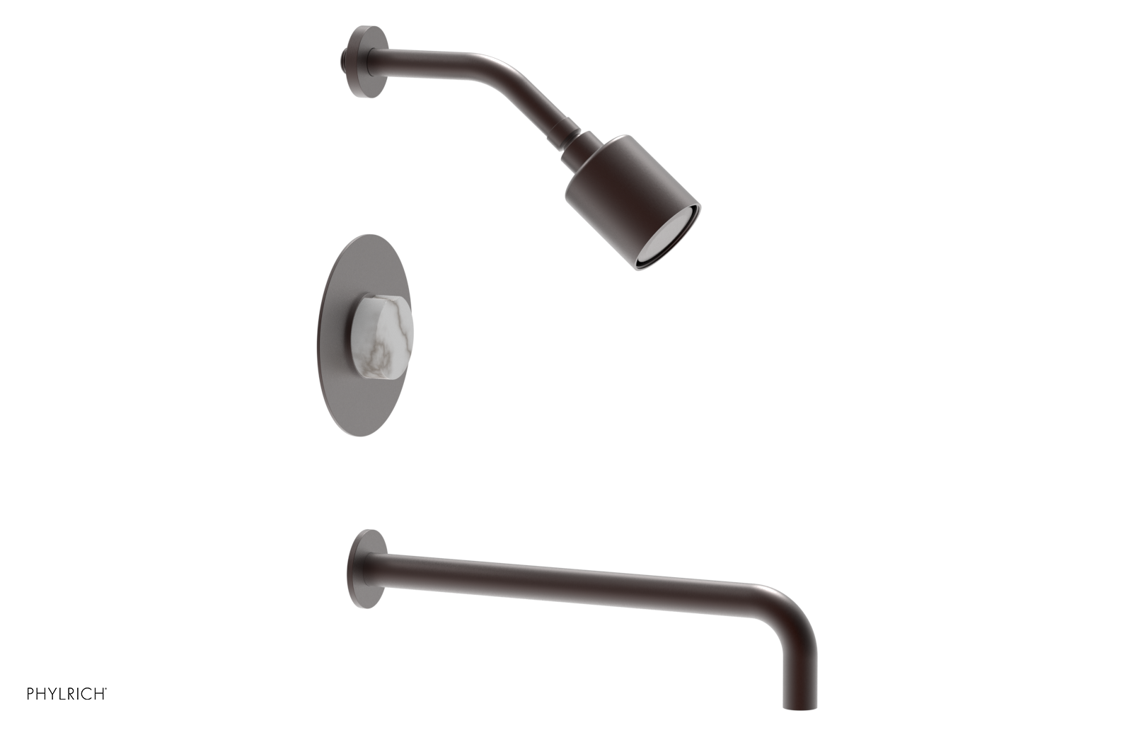 CIRC 14" Pressure Balance Tub and Shower Set - Marble Handle 250-28-14