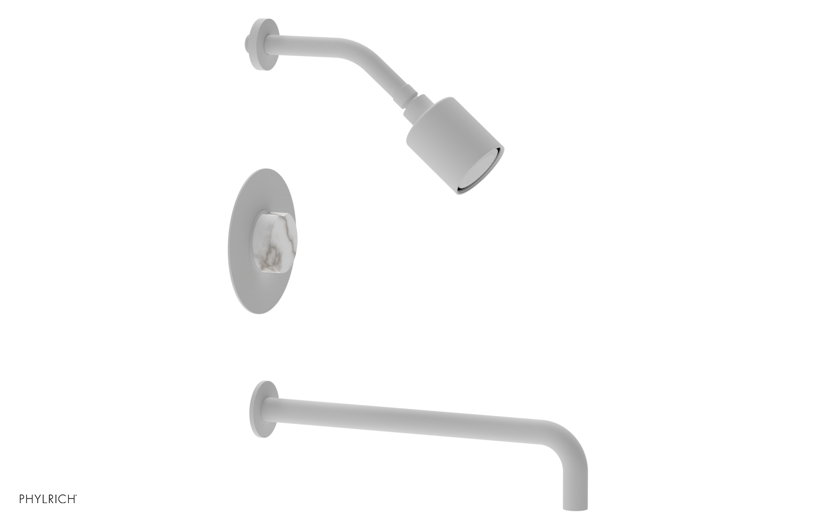 CIRC 14" Pressure Balance Tub and Shower Set - Marble Handle 250-28-14