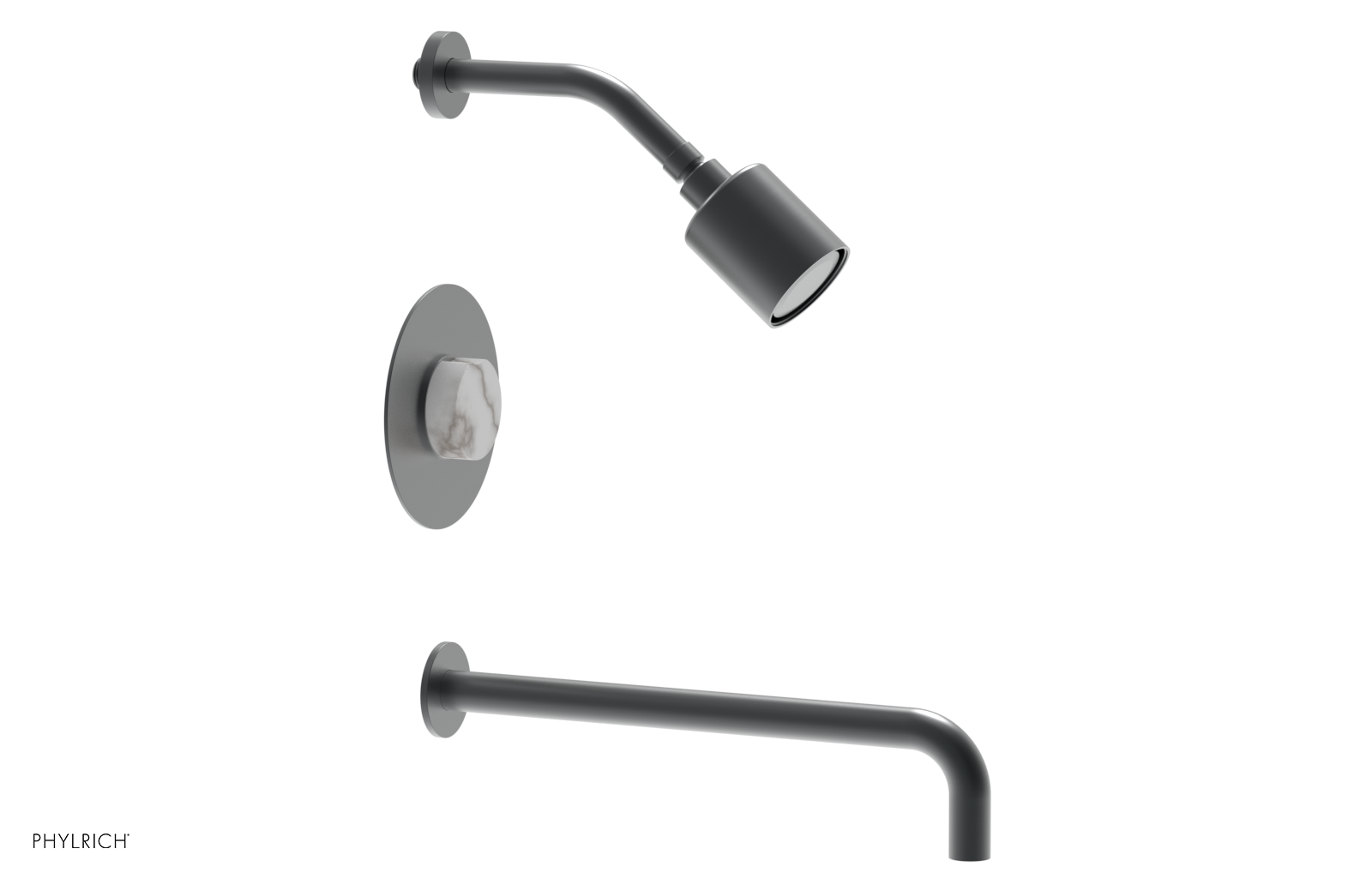 CIRC 14" Pressure Balance Tub and Shower Set - Marble Handle 250-28-14