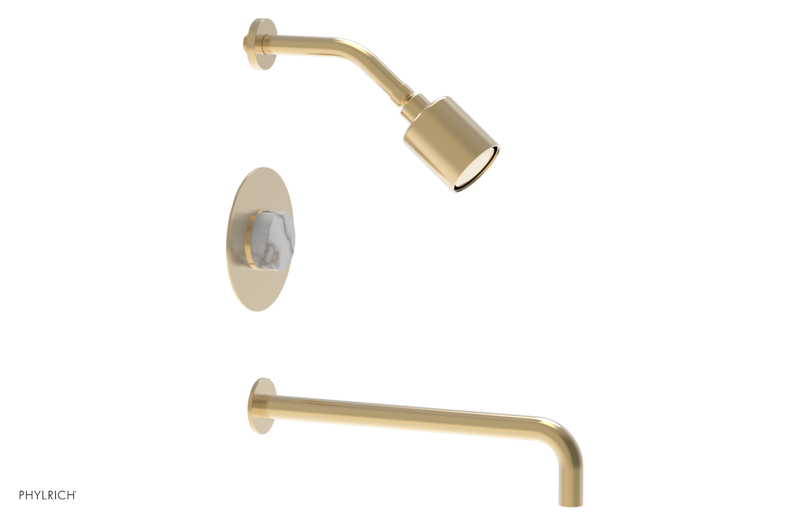 CIRC 14" Pressure Balance Tub and Shower Set - Marble Handle 250-28-14