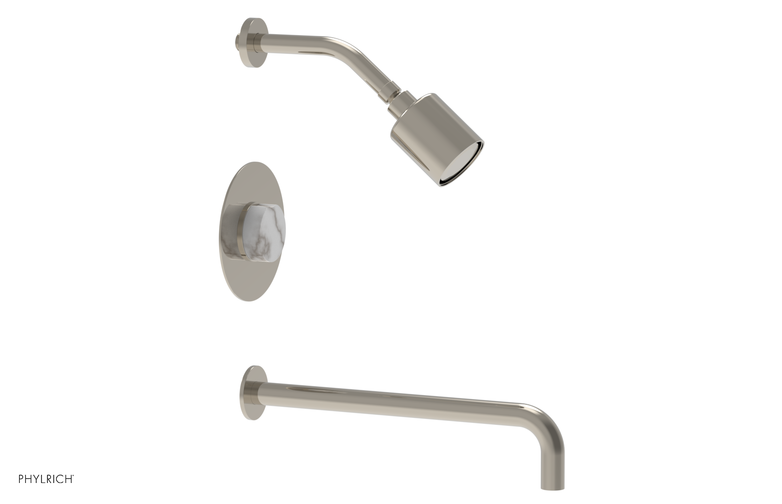 CIRC 14" Pressure Balance Tub and Shower Set - Marble Handle 250-28-14